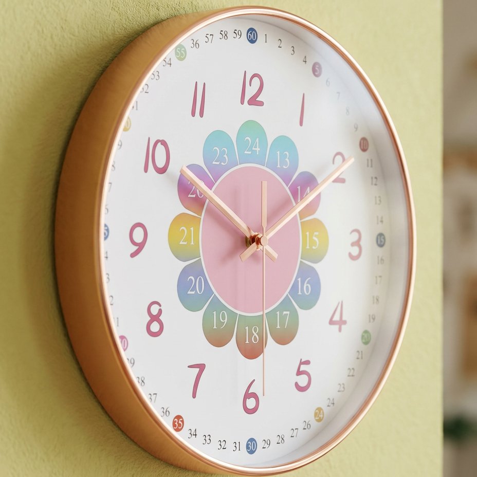 Horloge Murale Fleur Enfant