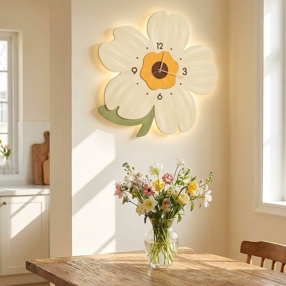 Horloge Murale Fleur Printemps