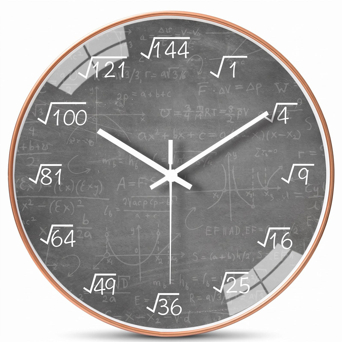 Horloge Murale Formules Mathématiques Gris – fond blanc