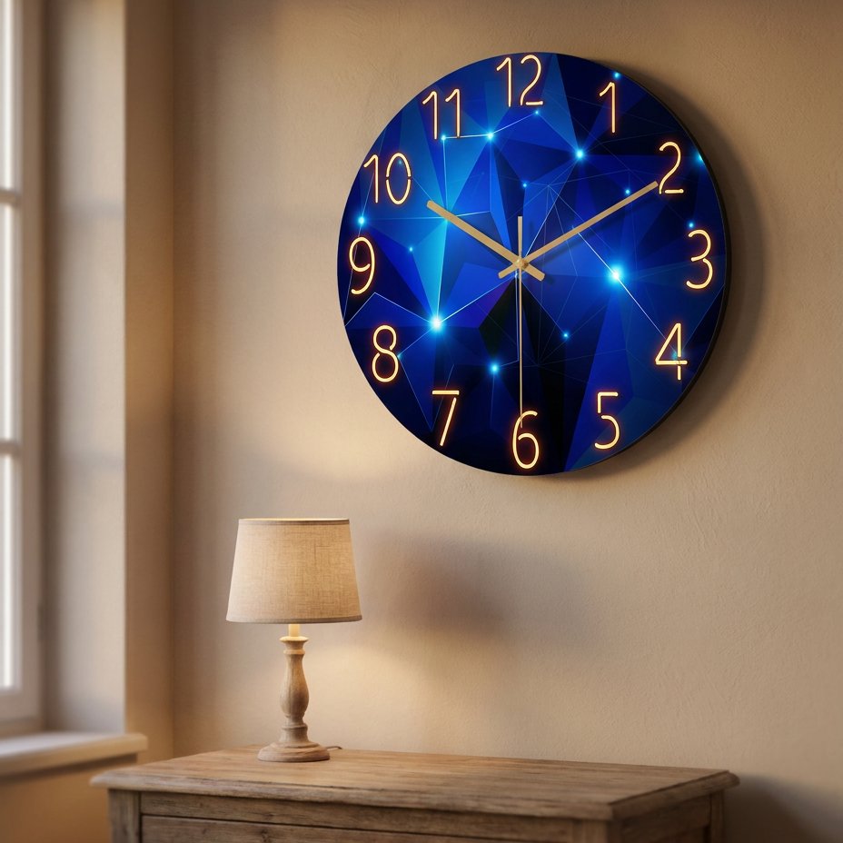 Horloge Murale Géométrique Lumineuse