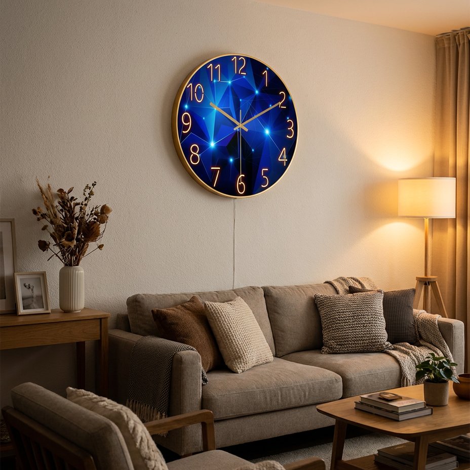 Horloge Murale Géométrique Lumineuse