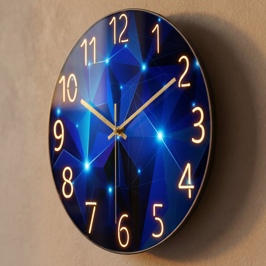 Horloge Murale Géométrique Lumineuse