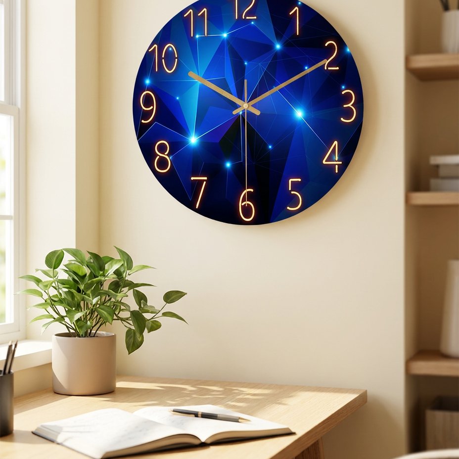 Horloge Murale Géométrique Lumineuse