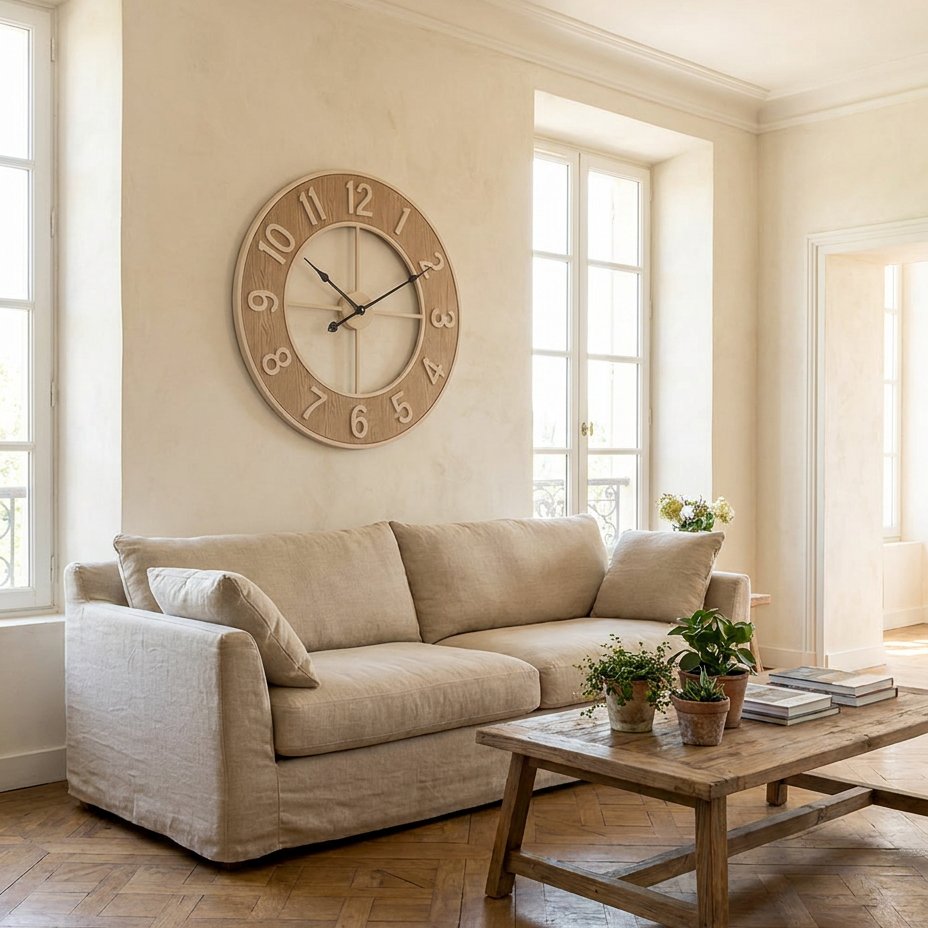Horloge Murale Industrielle Bois