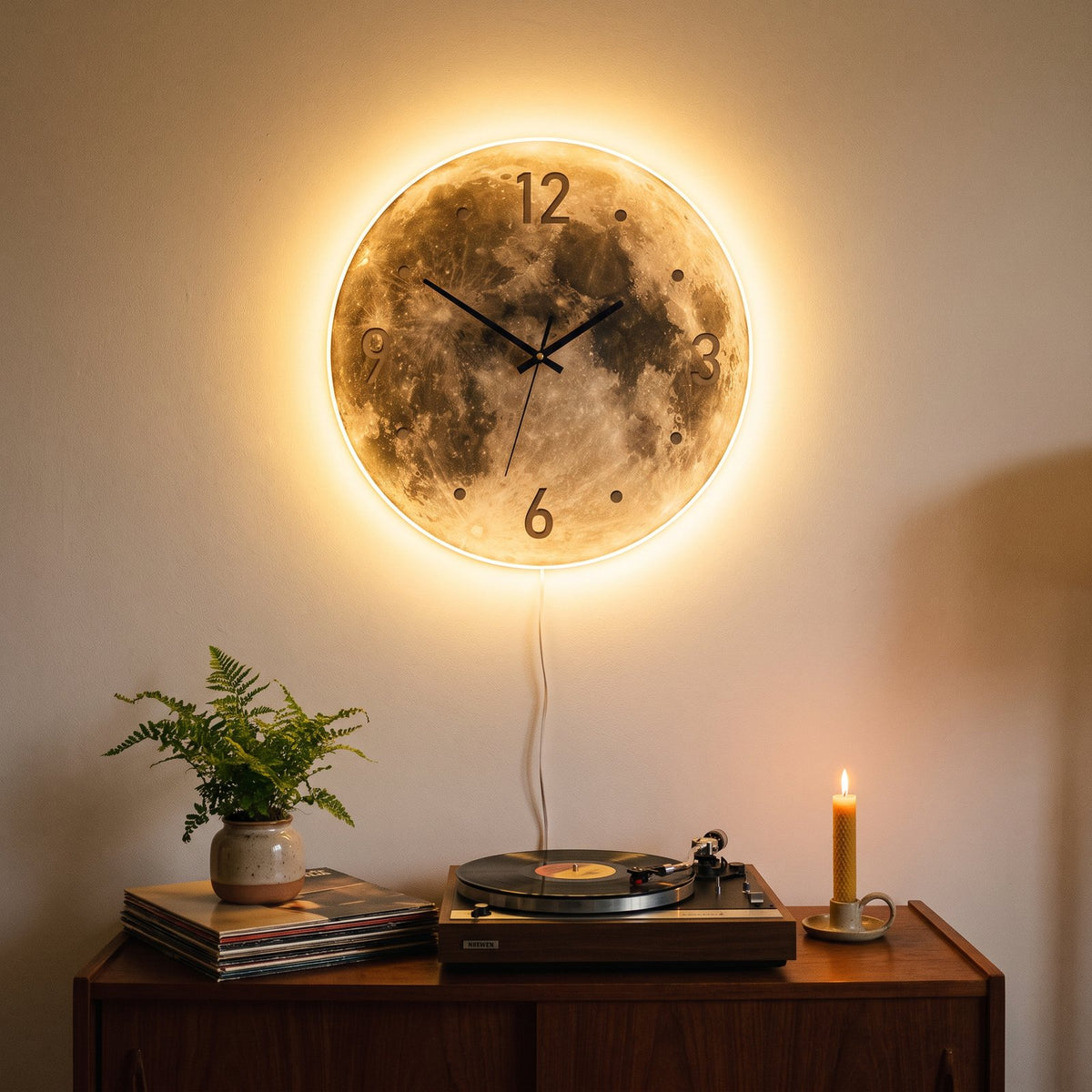 Horloge Murale Lunaire LED