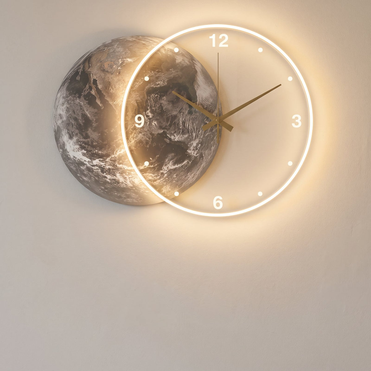 Horloge Murale Lune Lumineuse