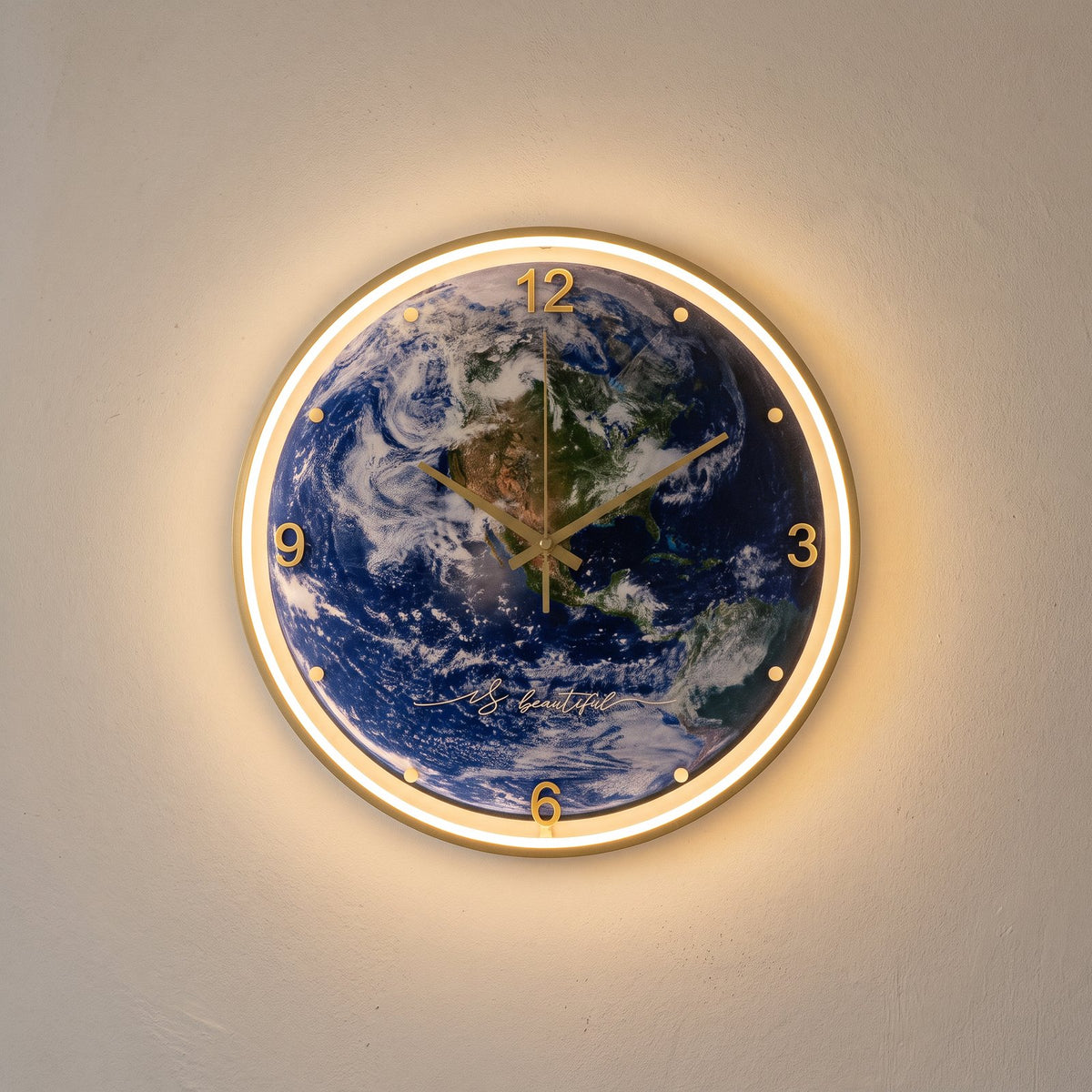 Horloge Murale Lune Lumineuse