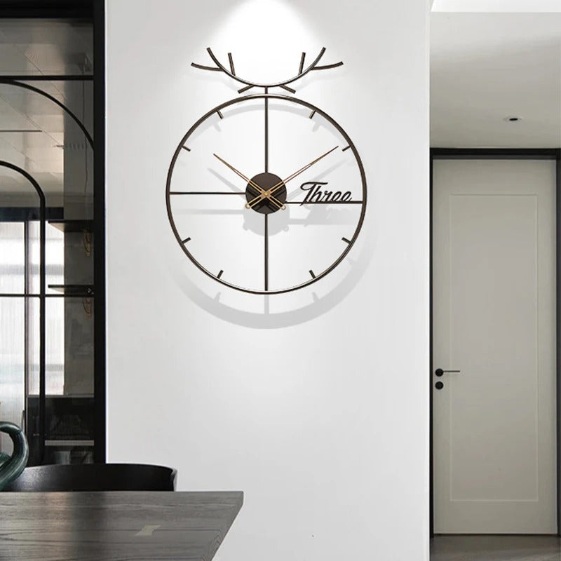 Horloge Murale Cerf Métal