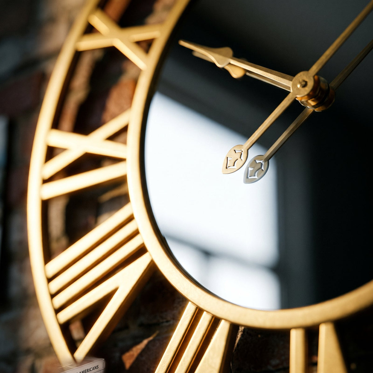 Horloge Murale Miroir Doré