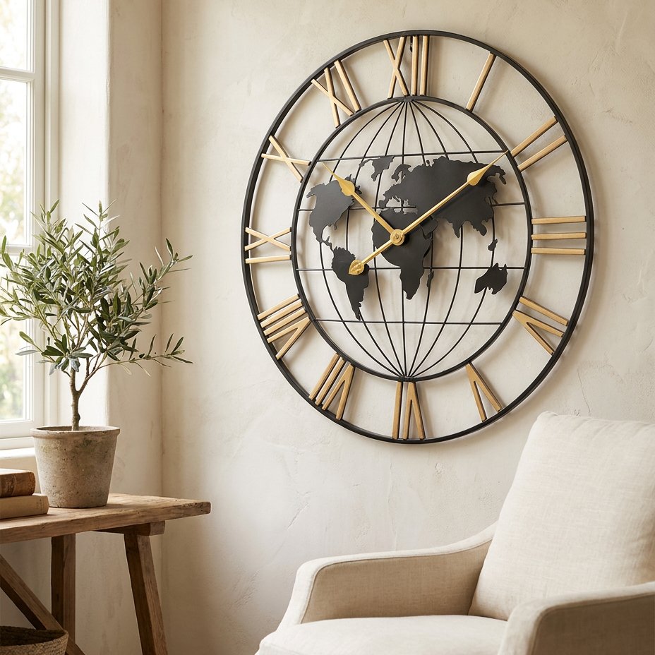 Horloge Murale Monde Métal