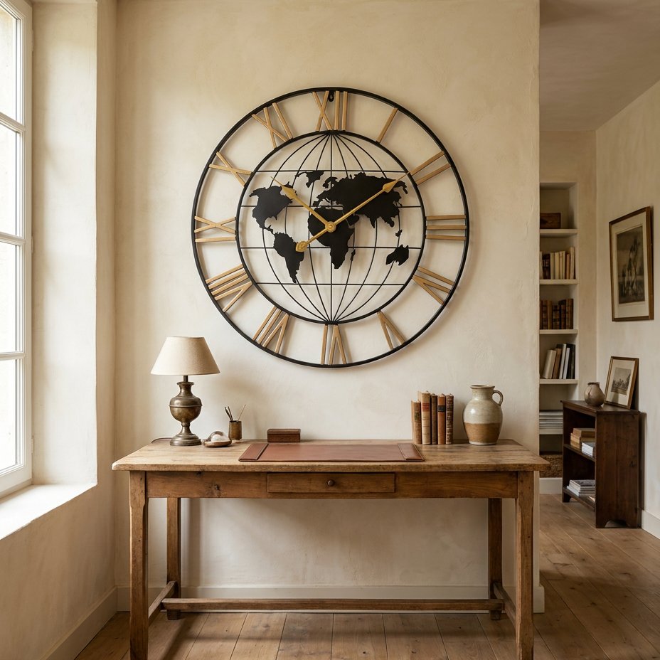 Horloge Murale Monde Métal