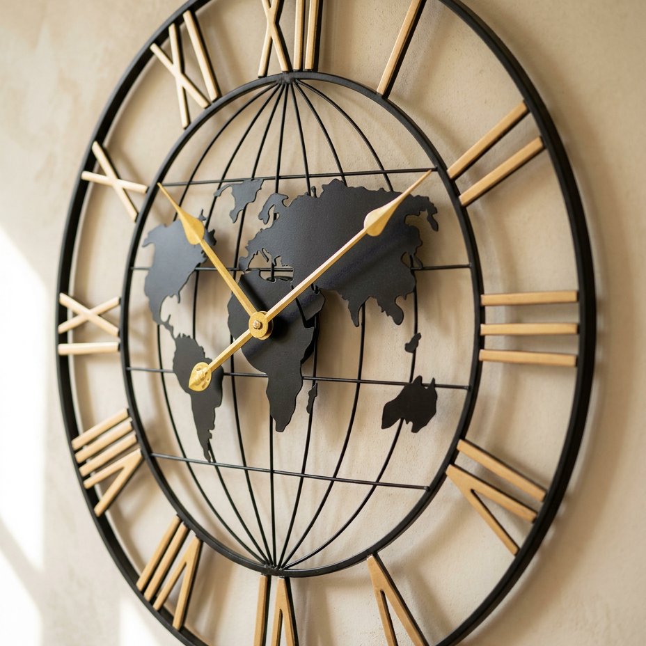 Horloge Murale Monde Métal