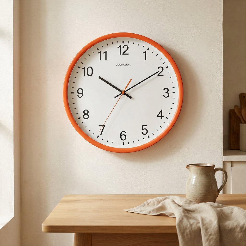 Horloge Murale Orange Chiffres