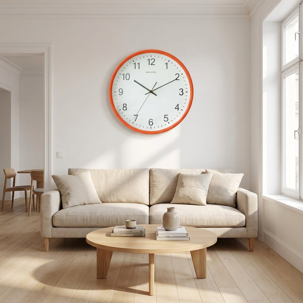 Horloge Murale Orange Chiffres