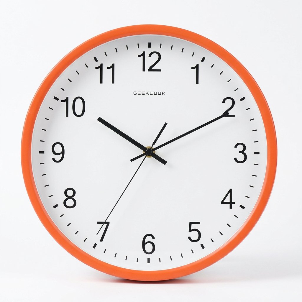 Horloge Murale Orange Chiffres