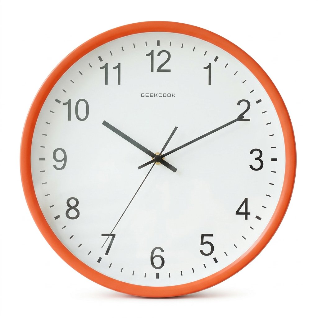 Horloge Murale Orange Chiffres