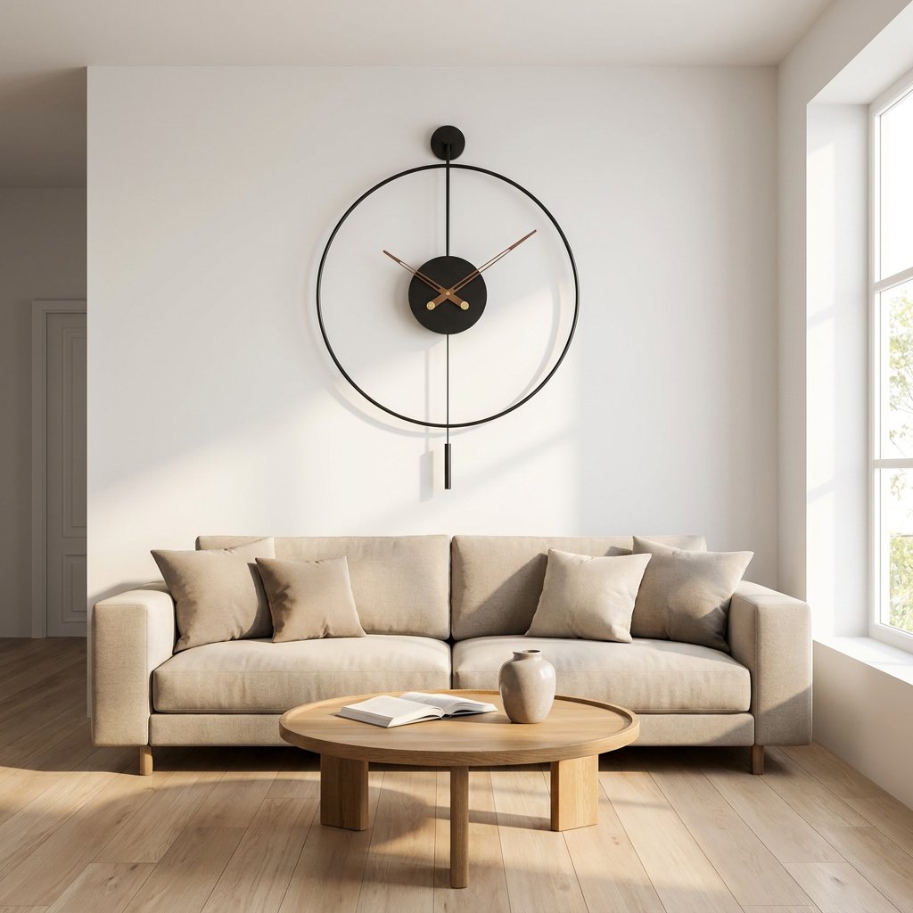 Horloge Murale Pendule Cercle Minimaliste