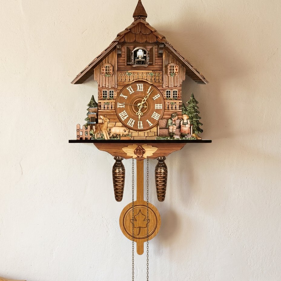 Horloge Murale Pendule Chalet Alpin