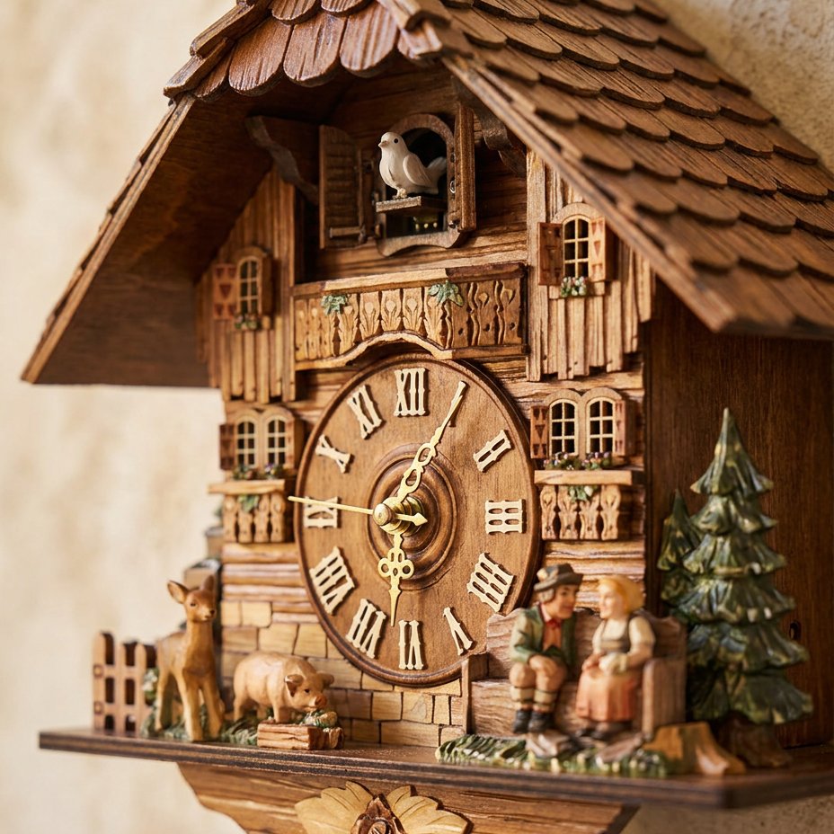 Horloge Murale Pendule Chalet Alpin