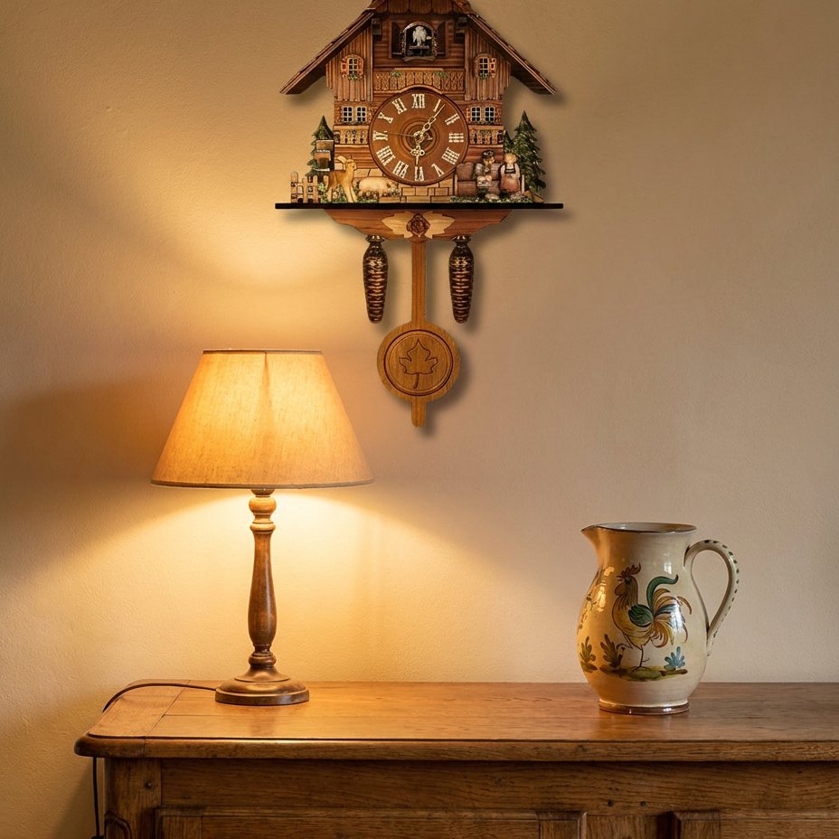 Horloge Murale Pendule Chalet Alpin