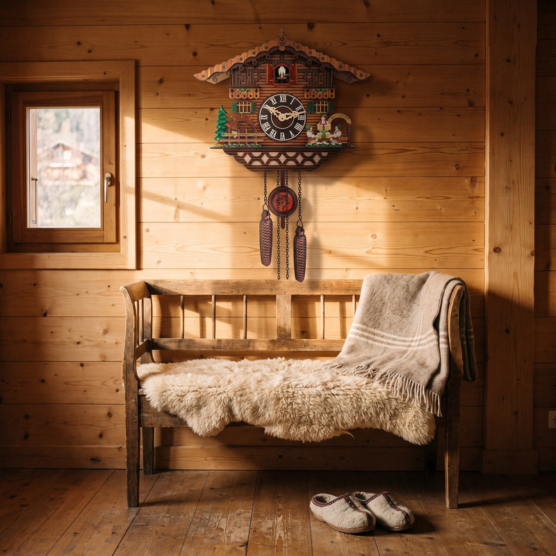 Horloge Murale Pendule Chalet Vintage