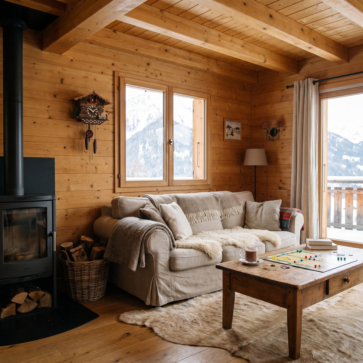 Horloge Murale Pendule Chalet Vintage – mise en situation