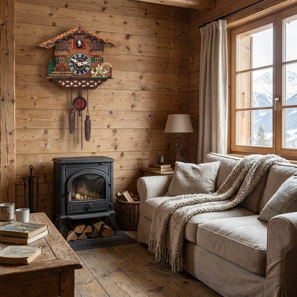 Horloge Murale Pendule Chalet Vintage – mise en situation