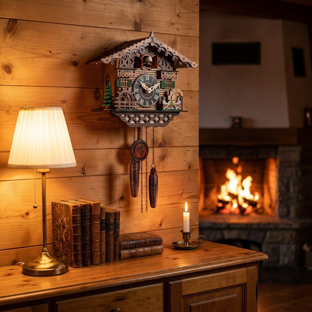 Horloge Murale Pendule Chalet Vintage – mise en situation
