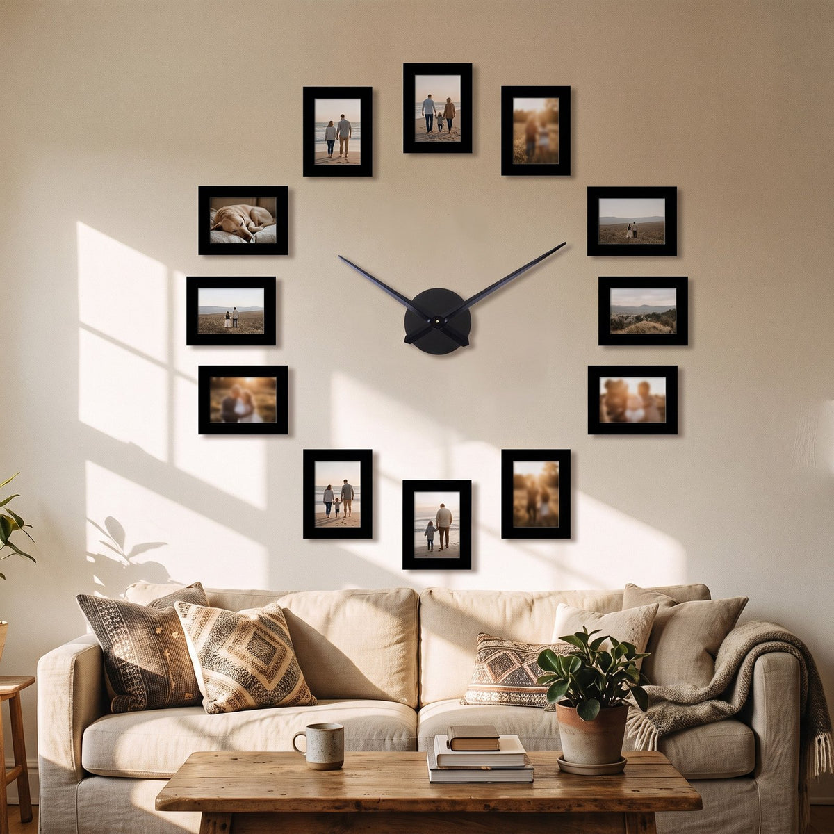 Horloge Murale Photos Carrés – mise en situation