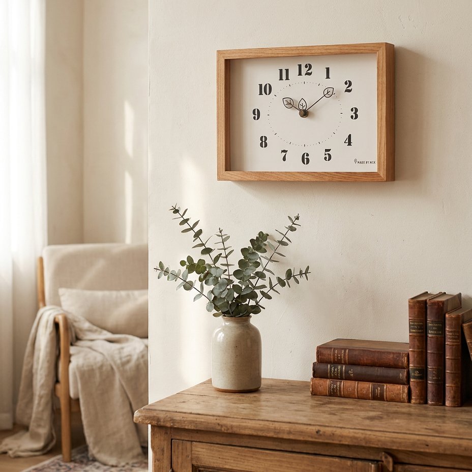 Horloge Murale Rectangulaire Bois