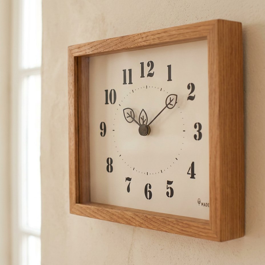 Horloge Murale Rectangulaire Bois