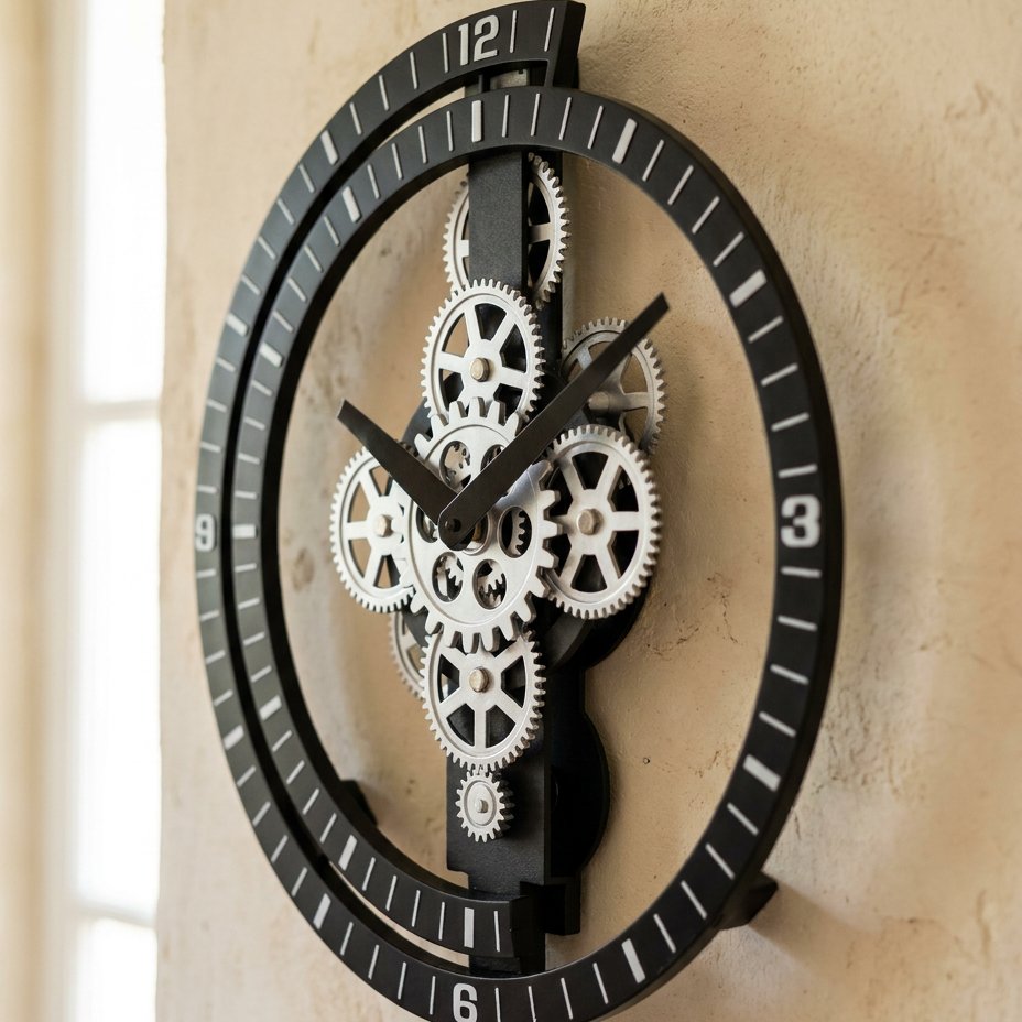 Horloge Murale Rouages Métal