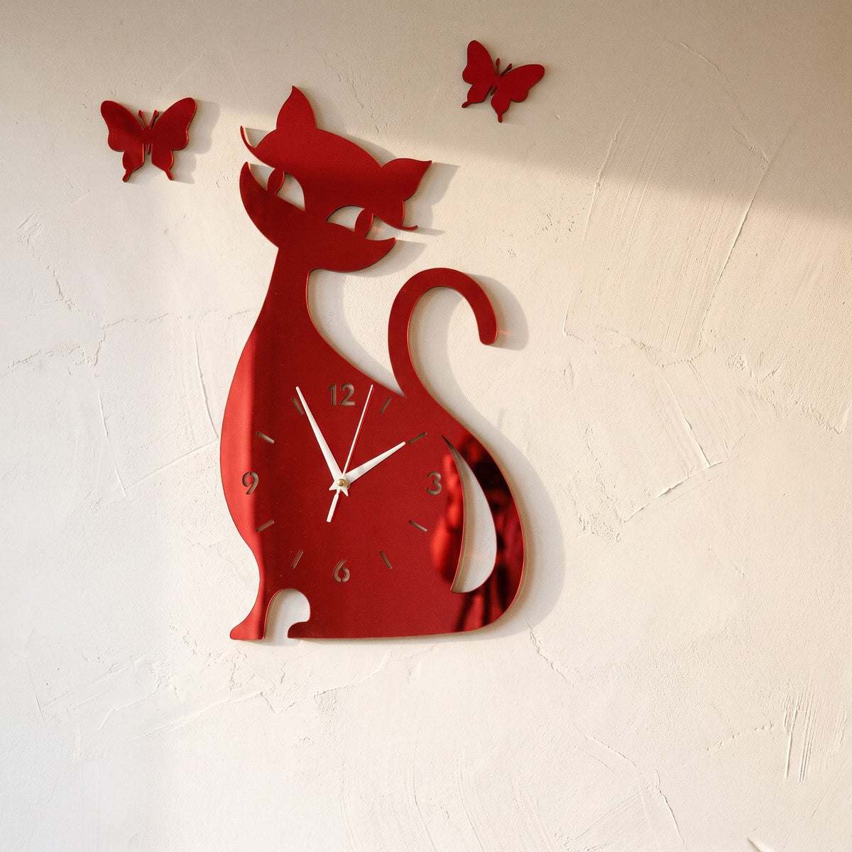 Horloge Murale Silhouette Chat – mise en situation