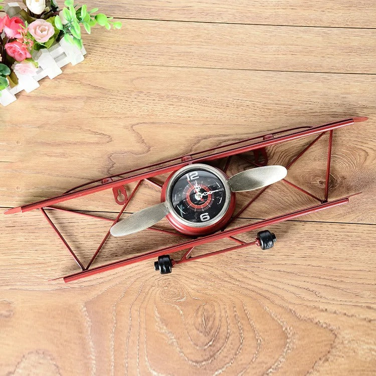 Horloge Murale Avion Vintage