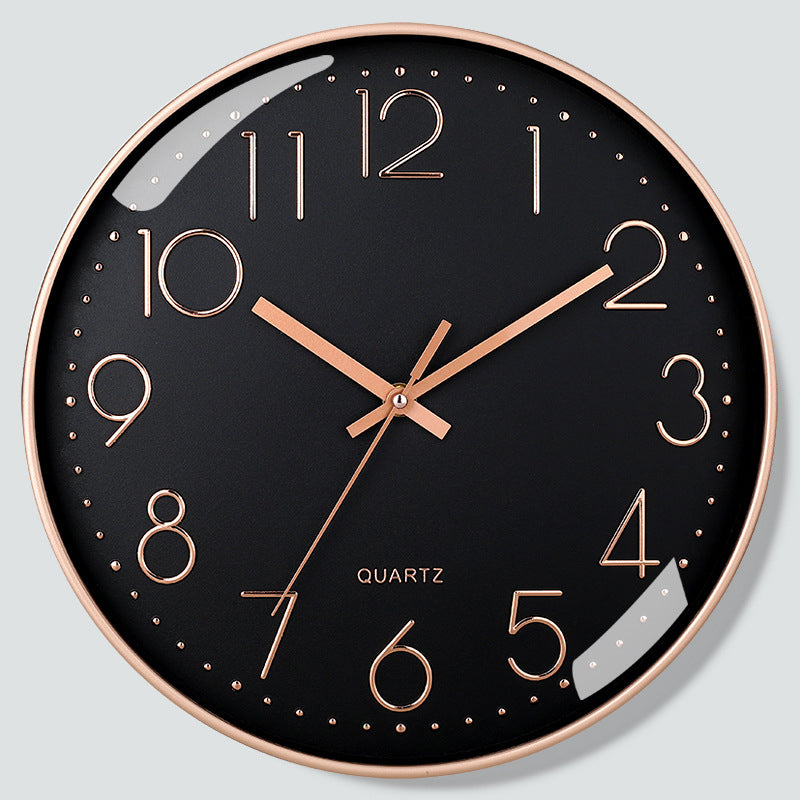 Horloge Murale Quartz Noir