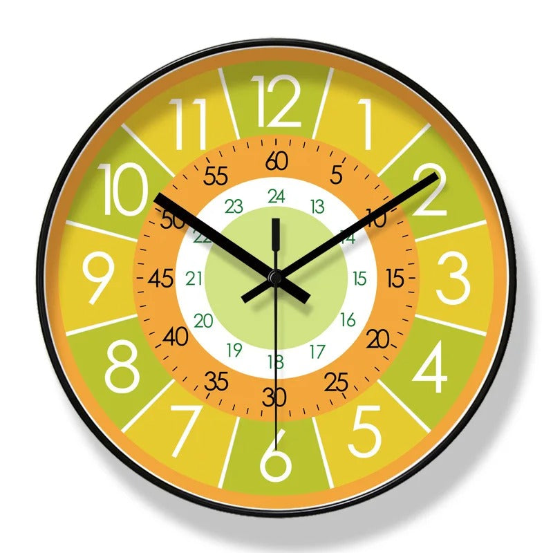 Horloge Murale Colorée Éducative