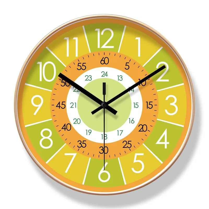 Horloge Murale Colorée Éducative