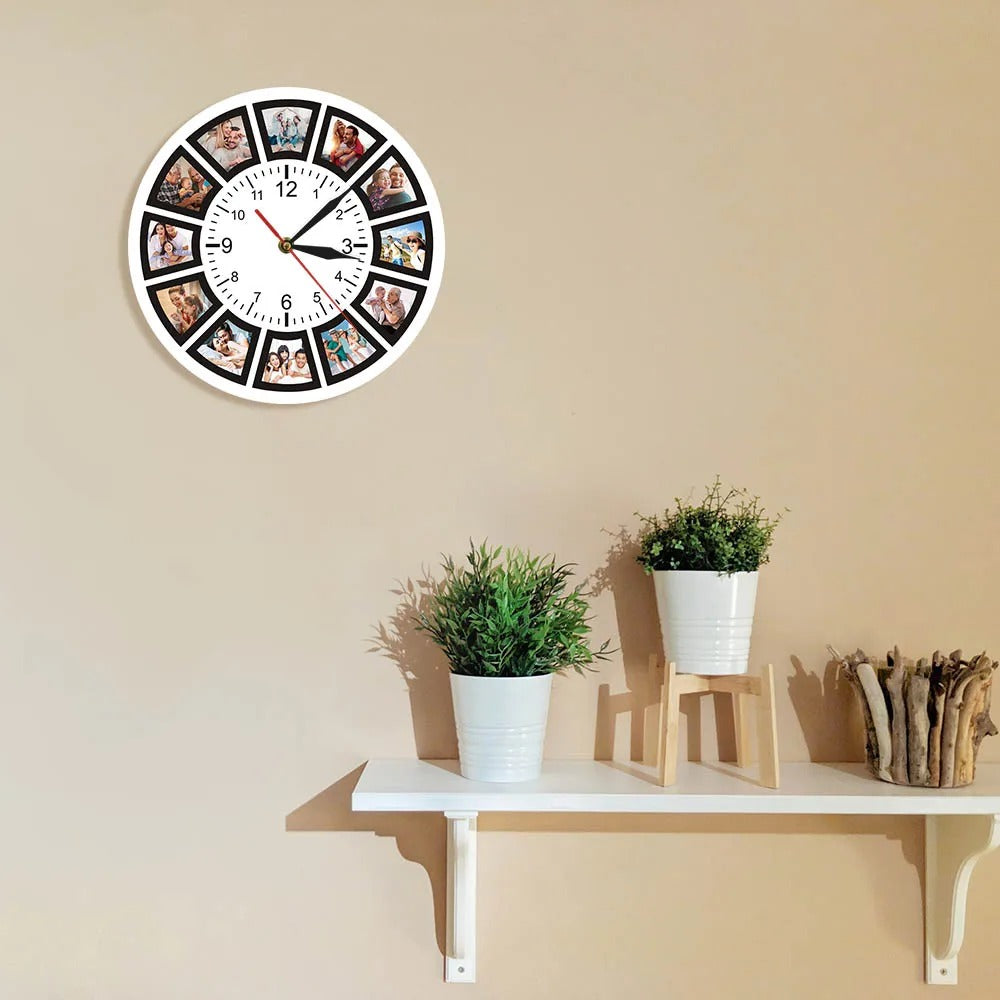 Horloge Murale Cadre Photos