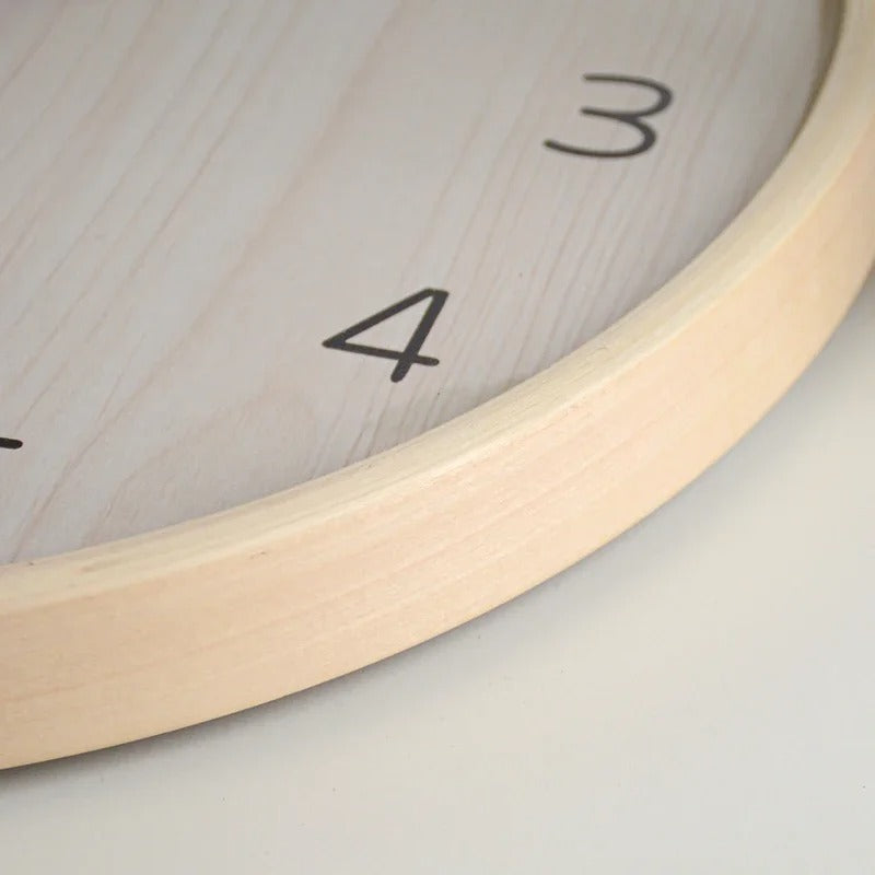 Horloge Murale Feuilles Bois