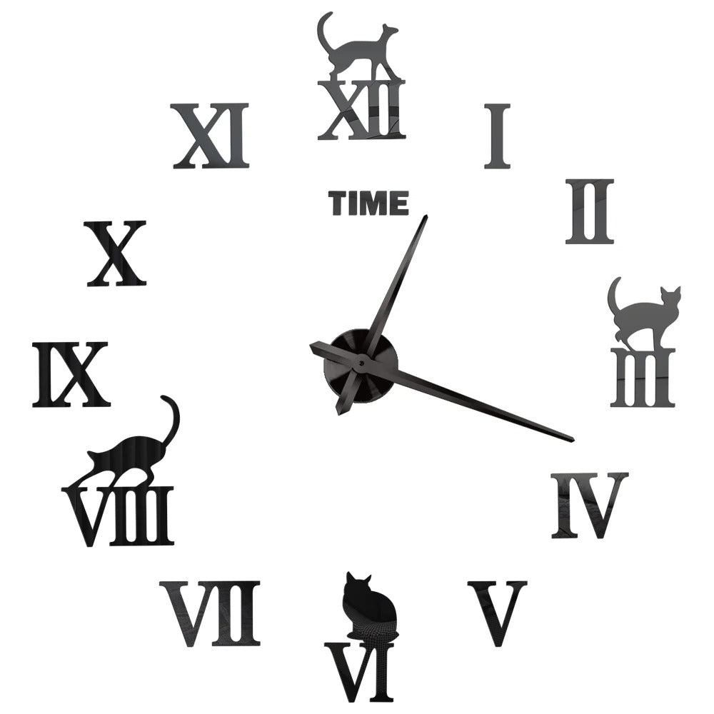 Horloge Murale Chiffres Chat