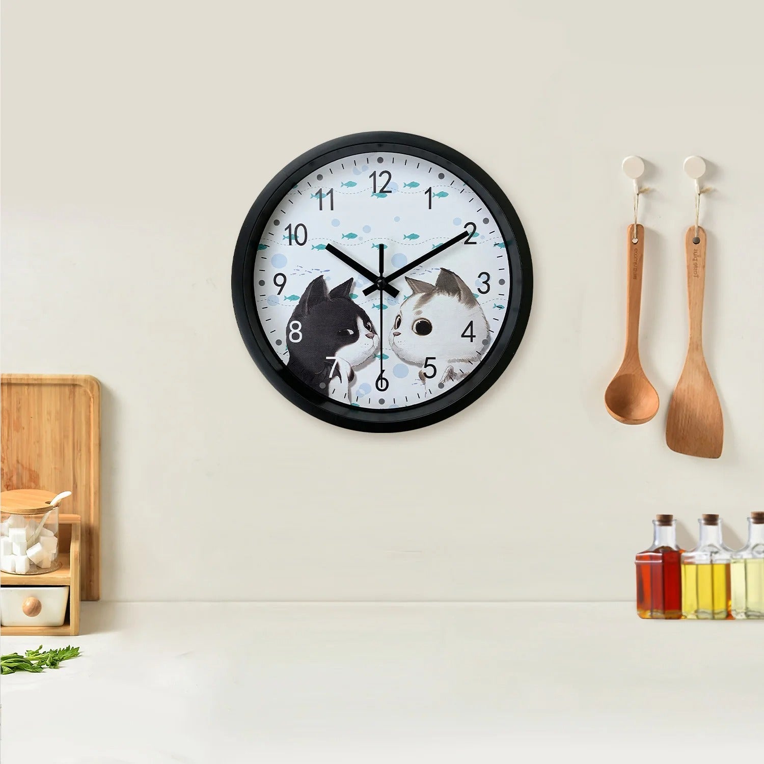 Horloge Murale Chats Graphiques