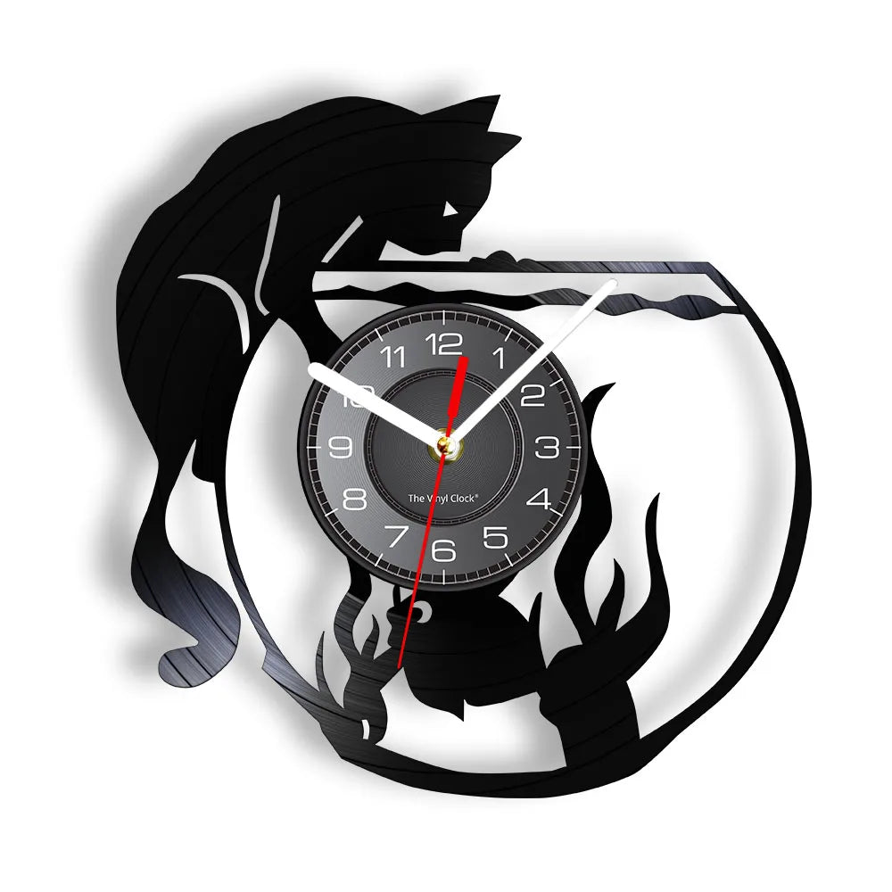 Horloge Murale Chat Vinyle