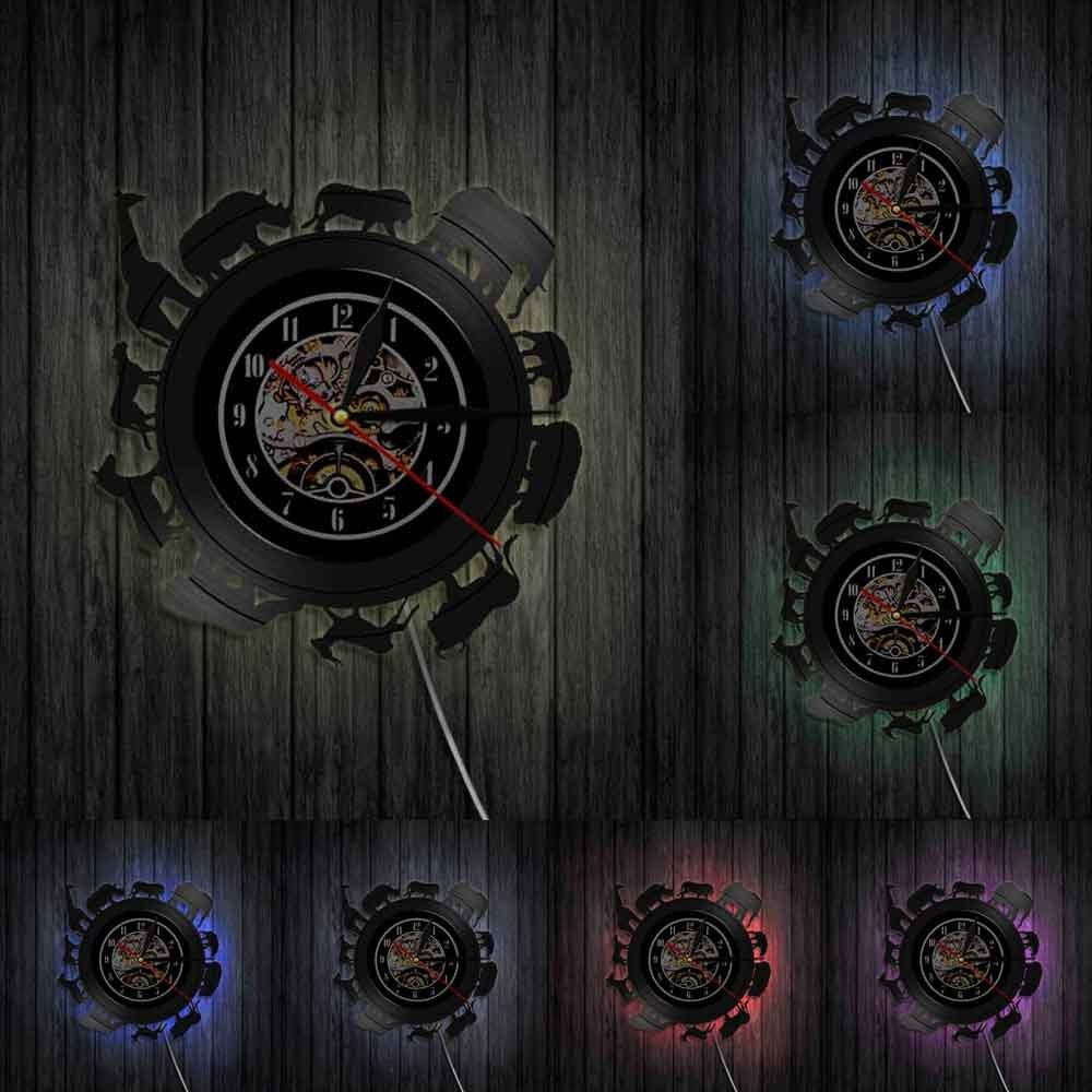 Horloge Murale Animaux Lumineuse
