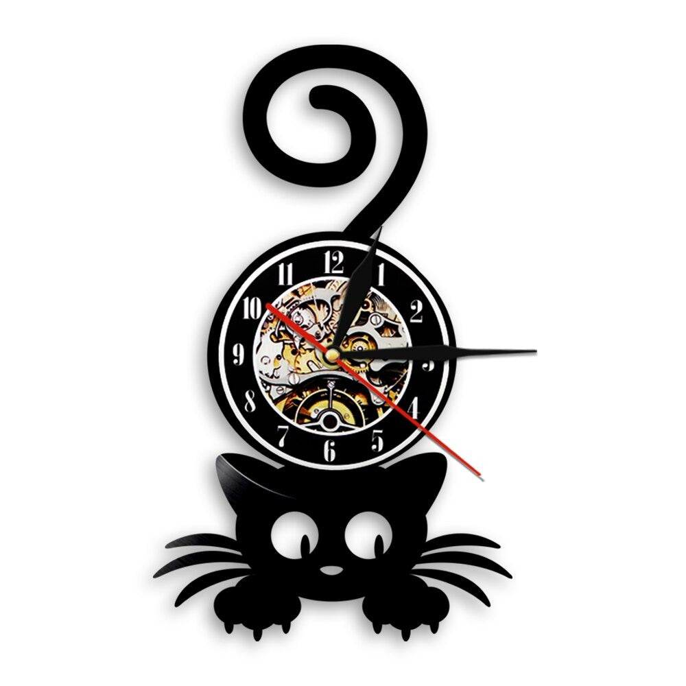 Horloge Murale Chat Gothique
