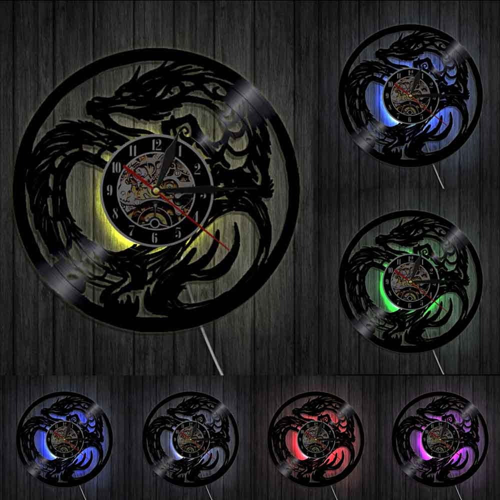 Horloge Murale Dragon Lumineux