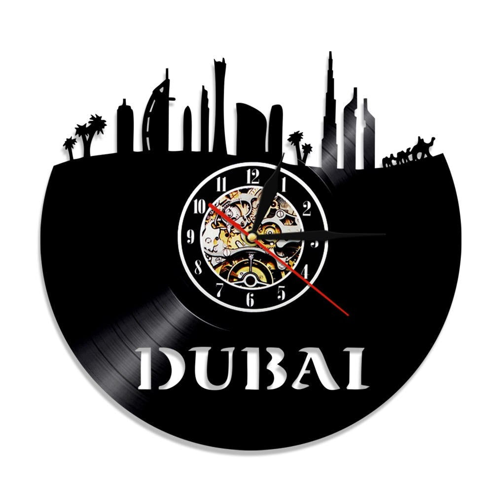Horloge Murale Vinyle Dubaï