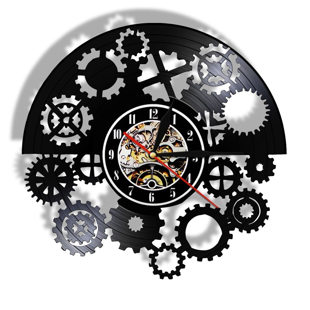Horloge Murale Roues Vinyle