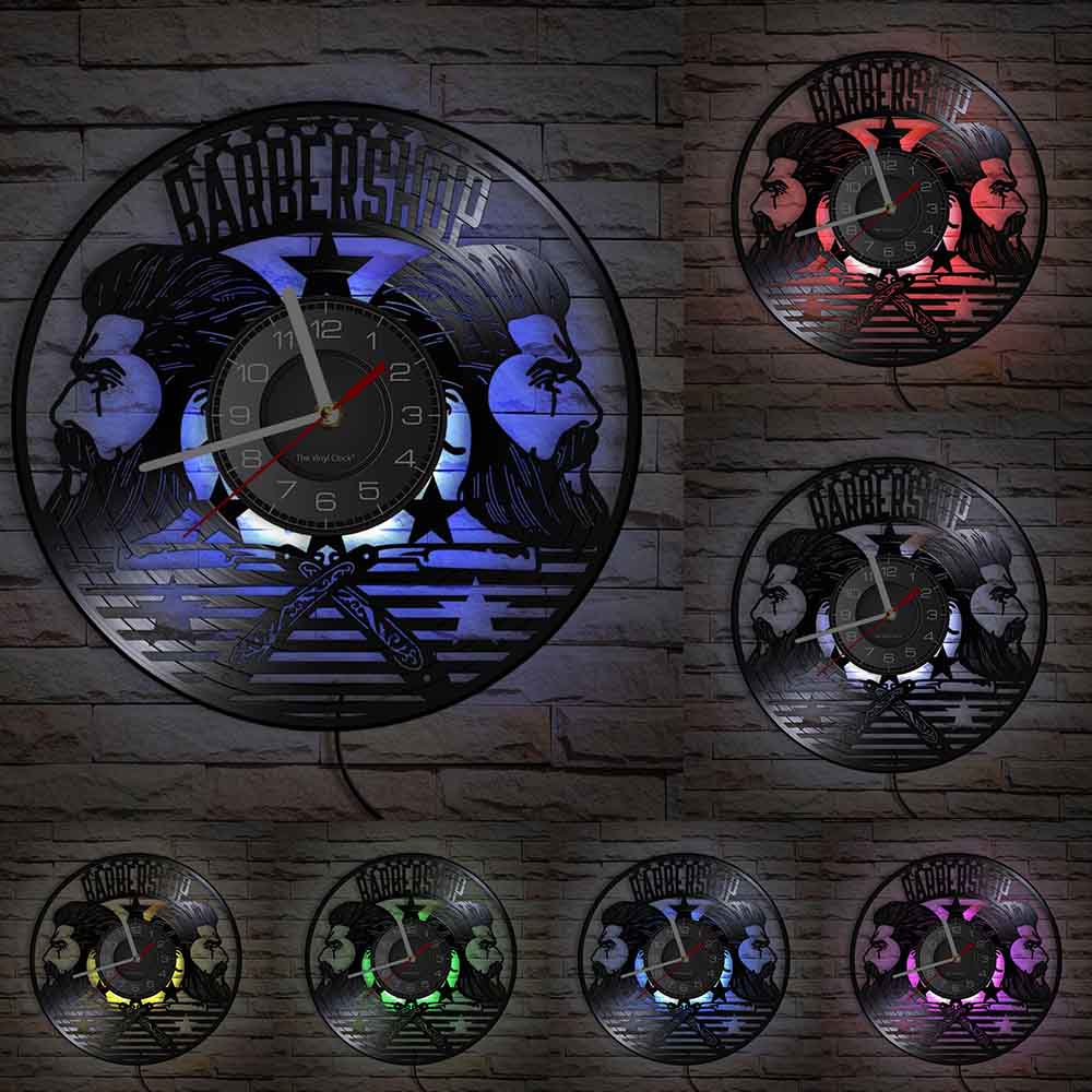 Horloge Murale Barbershop Vinyle