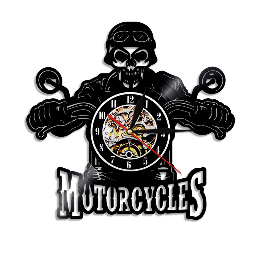 Horloge Murale Motard Crâne