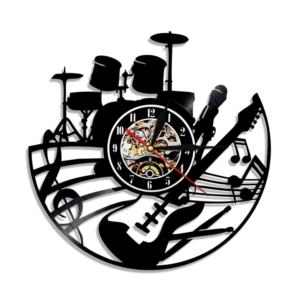 Horloge Murale Rock Vinyle